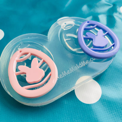 Luxury Clear silicone mold for resin 40mm Easter Egg Bunny Dangle Earring