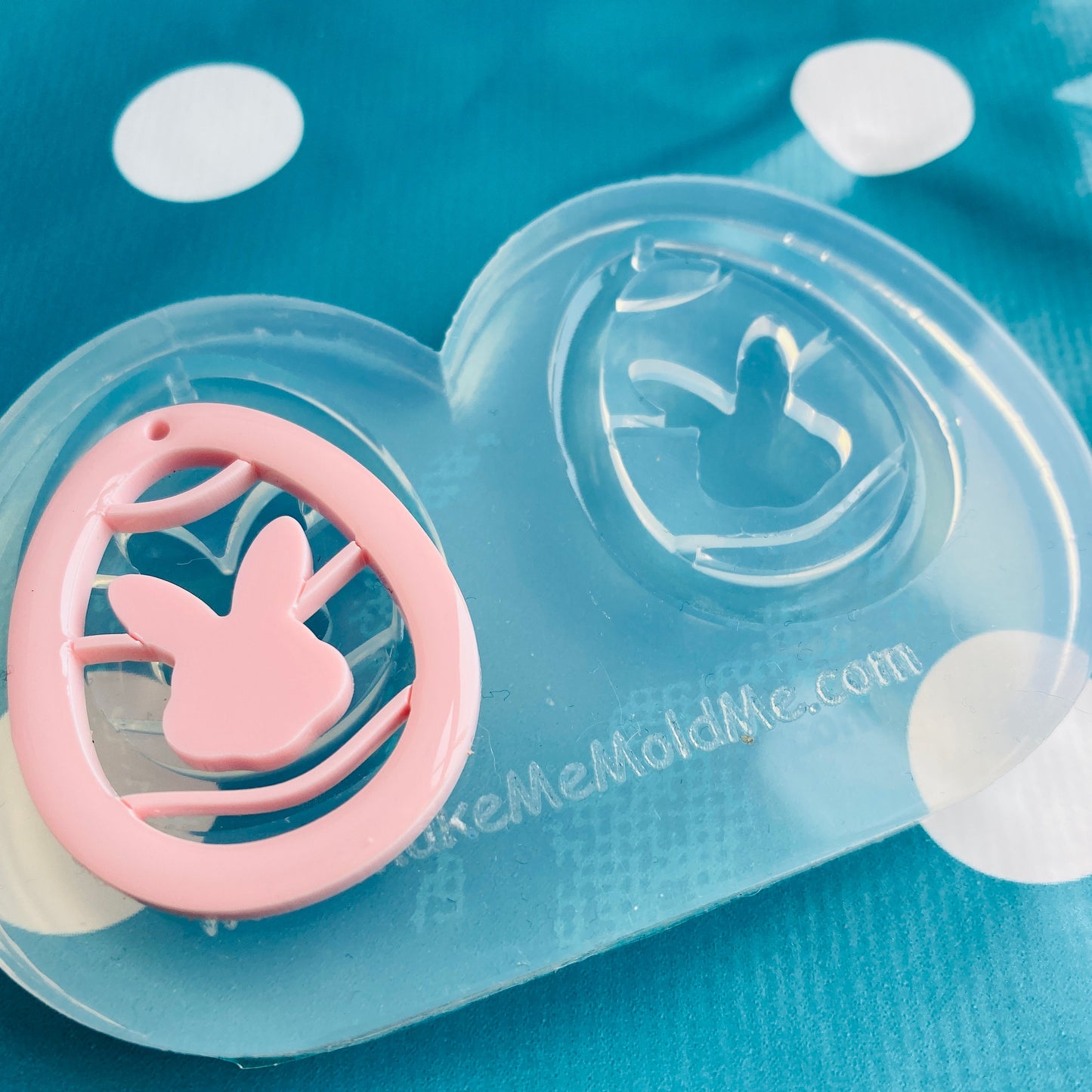 Luxury Clear silicone mold for resin 40mm Easter Egg Bunny Dangle Earring