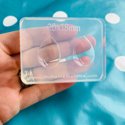 2 Teardrop 25mm Silicone Mold - Necklace Resin Pendant Jewellery Mould Earring