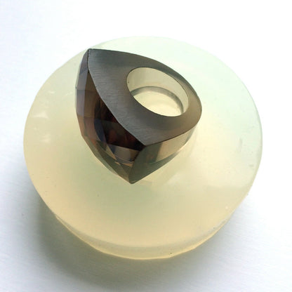 Silicone Mold Faceted plastic ring Mould - Size Medium