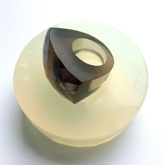 Silicone Mold Faceted plastic ring Mould - Size Medium