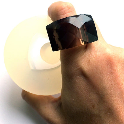 Silicone Mold Faceted plastic ring Mould - Size Medium