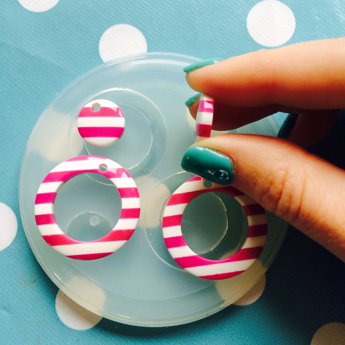 35mm Drop Hoop Silicone Earring Mold Resin EM52