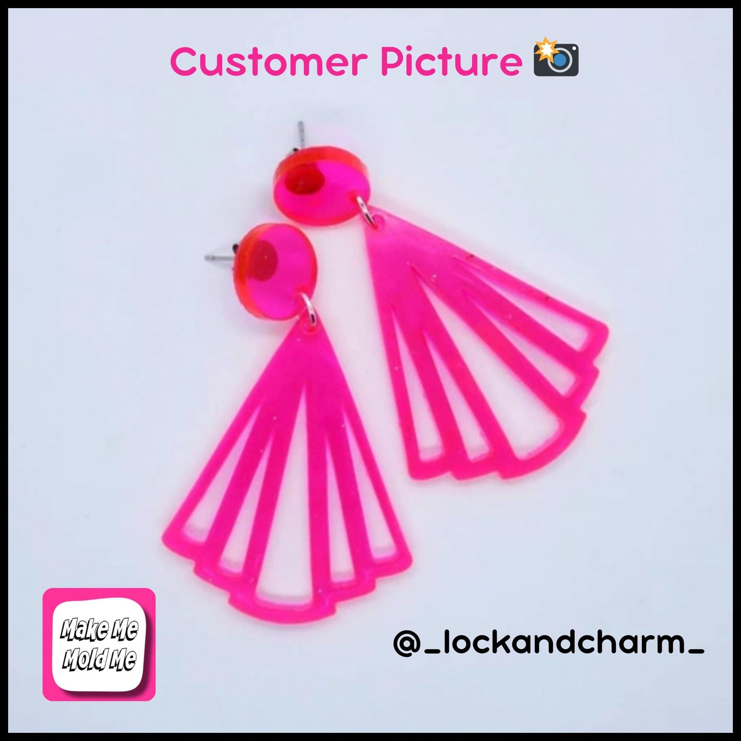 50mm Silicone Earring Cut Out Gatsby Art Deco  Mold  EM352