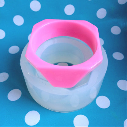 Faceted Chunky Trapezium Resin Bangle Bracelet Silicone Mold - Handmade Resin Craft Jewellery Mould BM03