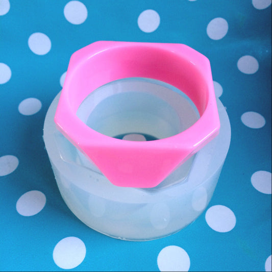 Faceted Chunky Trapezium Resin Bangle Bracelet Silicone Mold - Handmade Resin Craft Jewellery Mould BM03