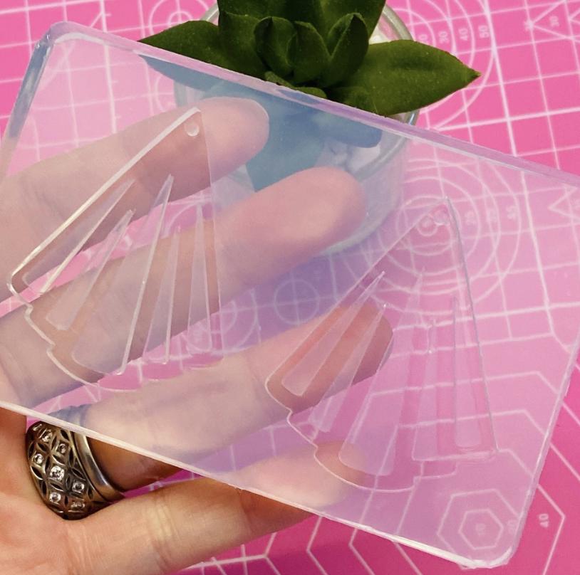 50mm Silicone Earring Cut Out Gatsby Art Deco  Mold  EM352