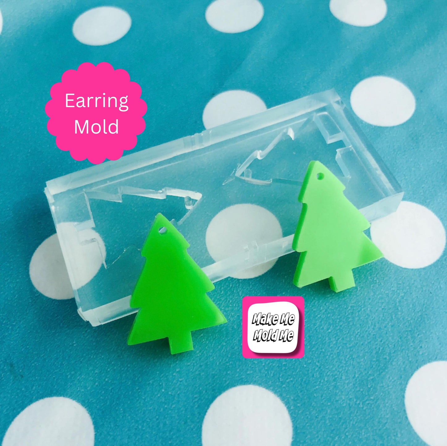25mm Silicone Dangle Earring Mold Christmas Tree