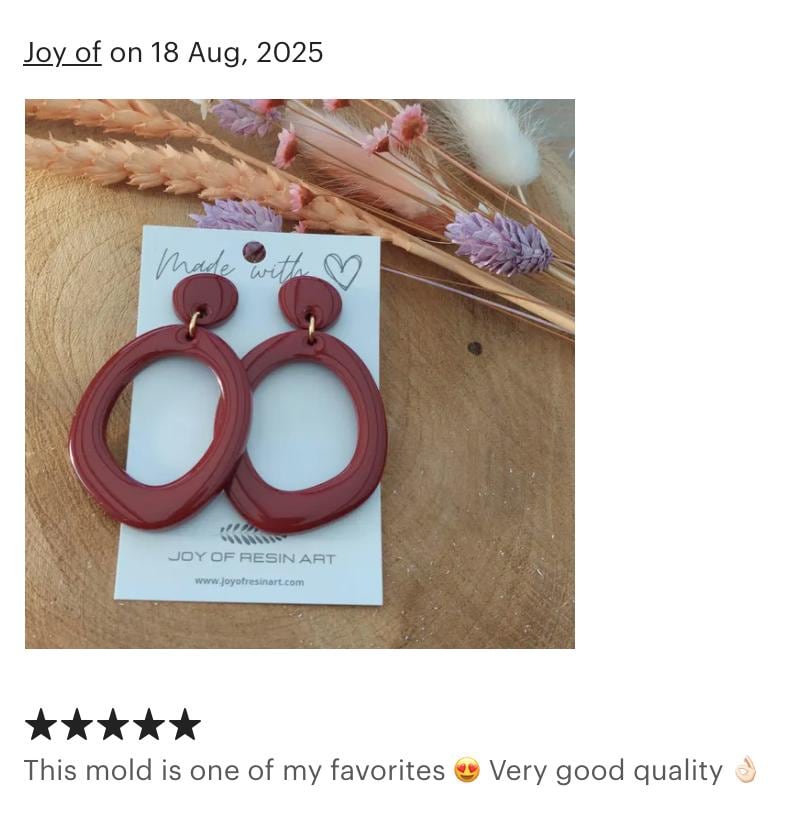 Clear Silicone Molds for Resin 45mm Domed Loop Dangle Silicone Earring Mold