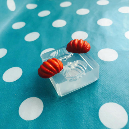 Silicone Pumpkin Earrings Stud Mold  - Earrings Resin Crafter Mould EM51 Halloween