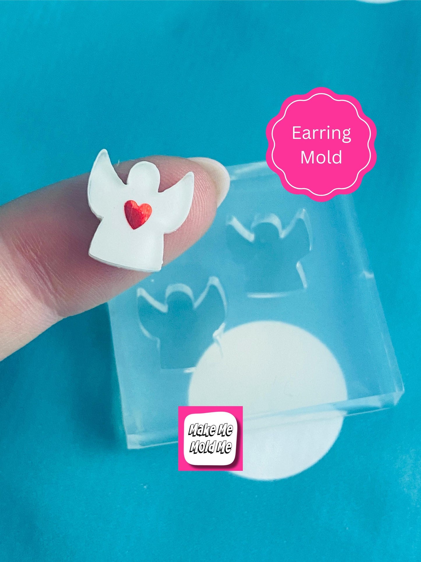 12MM Angel Earring Mold - Silicone Resin Mould Stud Heaven