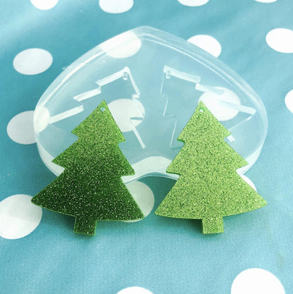 40mm Silicone Dangle Earring Mold Christmas Tree - Dangle Drop Statement Large Earrings Resin Crafter Mould EM41