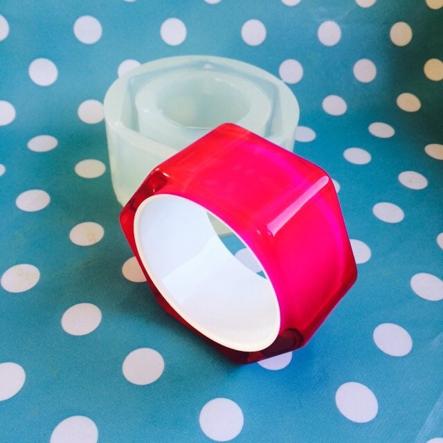 Chunky Hexagon Bangle Silicone Mold: Resin Craft Jewellery Mould
