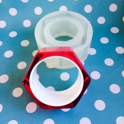 Chunky Hexagon Bangle Silicone Mold: Resin Craft Jewellery Mould