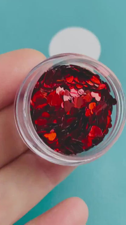 Red Heart Shaped Glitter Foil Confetti MM107