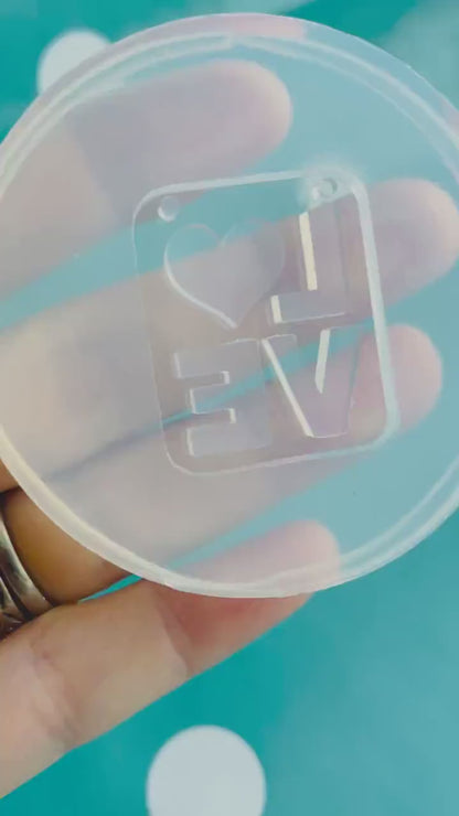 30mm Love Word Silicone Pendant Mold - Resin Crafter NM08