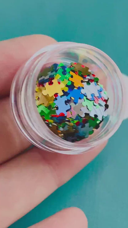 Rainbow Jigsaw Puzzle Piece Confetti MM104