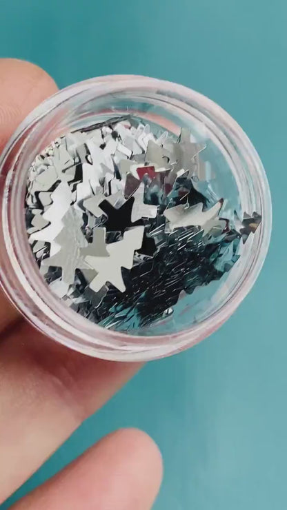 Silver Christmas Tree Confetti: 7mm Craft Supplies (5ml Tub)
