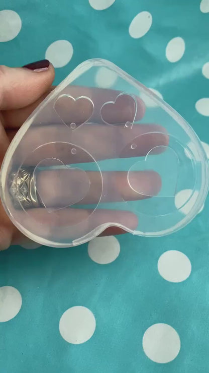 35mm Cut Out Heart Dangle Earring Mold - Silicone Mold Craft Resin Earrings EM509 ccc T