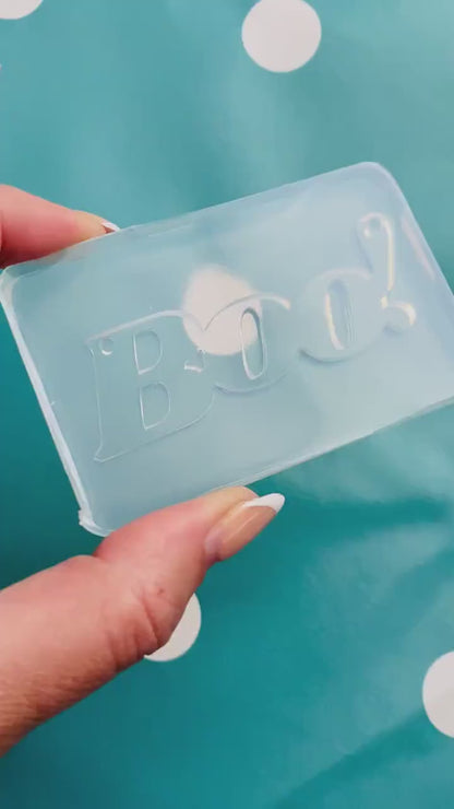 65mm Silicone Boo Word Halloween Necklace Mold | Resin Crafter Mould PM02