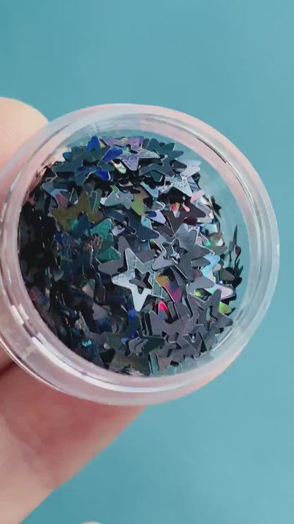 Amazing Black Holographic Cut Out Star Confetti MM95 T