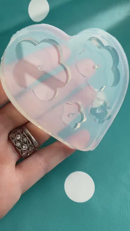 40mm Silicone Daisy Spinner Flower Earring Mold