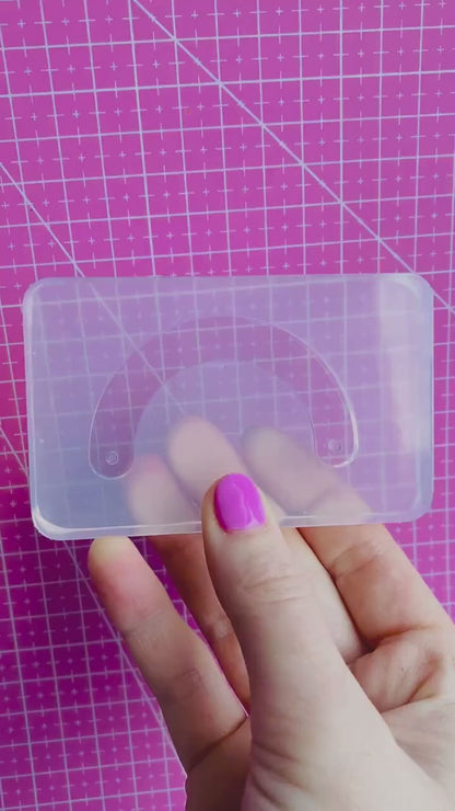 60mm Statement Pendant Arc Silicone Mold - For Resin Jewellery Making With Holes PM09 ccc T