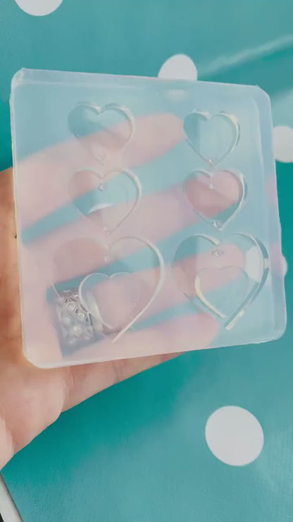 Deluxe  Silicone Triple  Heart Dangle  Mold
